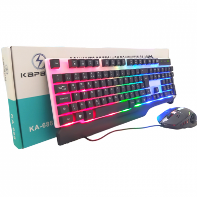 Kit Teclado e mouse RGB KA-688